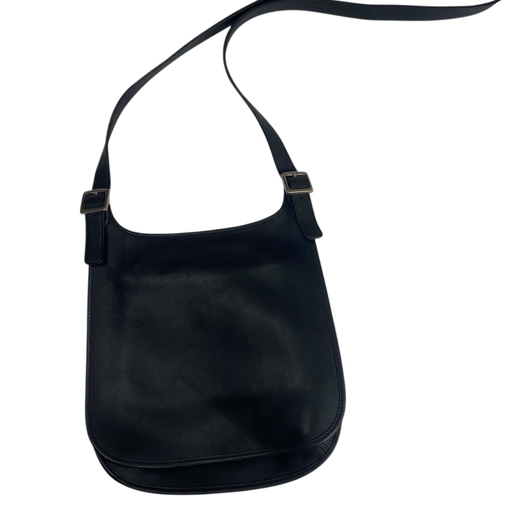 Vintage Coach Legacy Saddle Bag Black Slim Flap 9131 - Picture 4 of 15